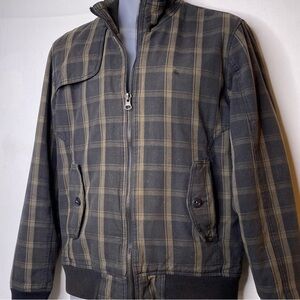 Pull & Bear Retro Plaid Bomber Jacket Coat Y2K Retro Full Zip Men’s Large
